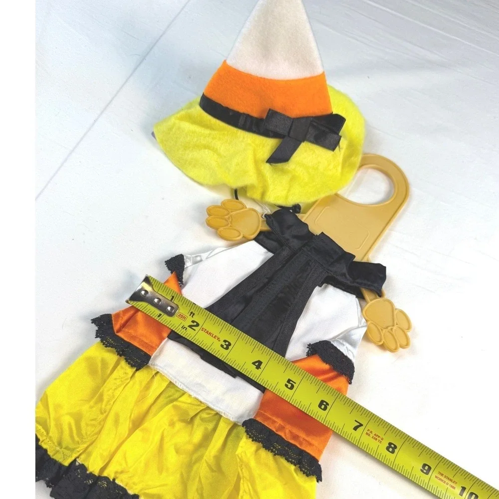 Pet Halloween Costume XS Candy Corn Witch Dress Hat Set with hangar NWT